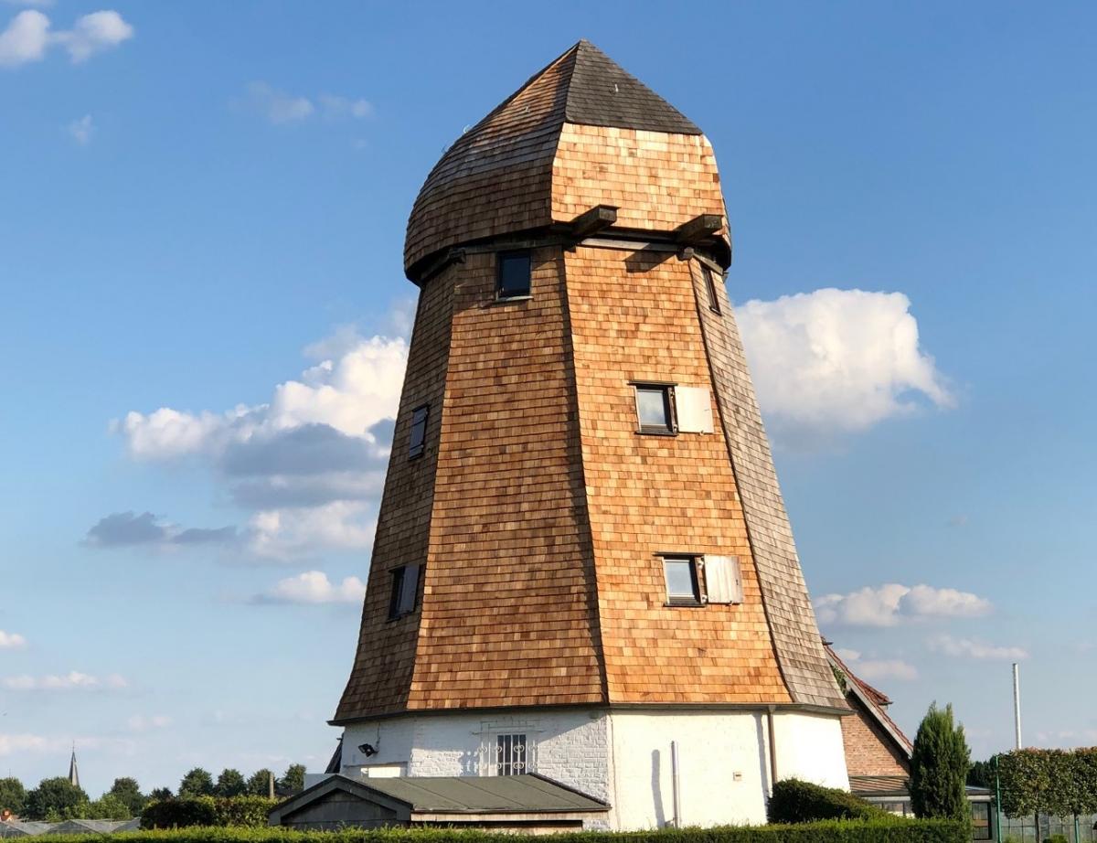 Eolienne biosourcée ou lhistoire dun Moulin en chêne octogonal à Straelen